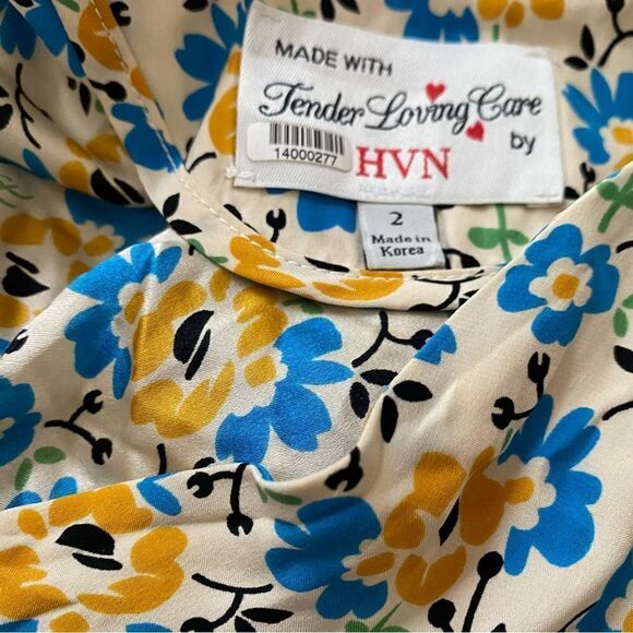 HVN Silk Floral Rosemary Dress Size 2 - Picture 7 of 7